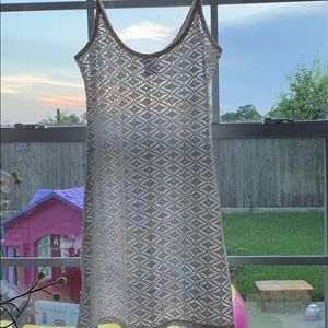 Off white crochet swim coverup